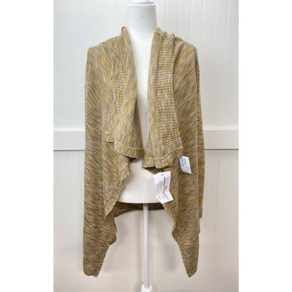 Baby Alpaca Cardigan Sz Small Tan Open Front Long Sleeve Knit Sweater NEW - Picture 1 of 9